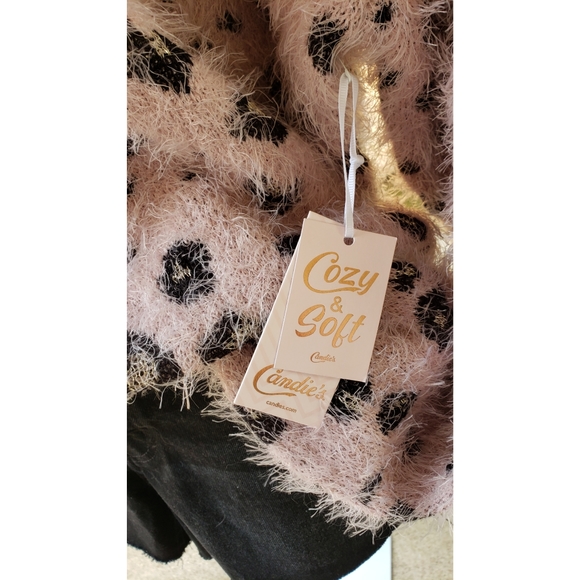 NWT Candies PlusSize Pink Leopard Cozy Sweater XXL - Picture 4 of 6
